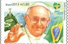 Correios celebra visita do Papa Francisco ao Brasil com lançamento de selo